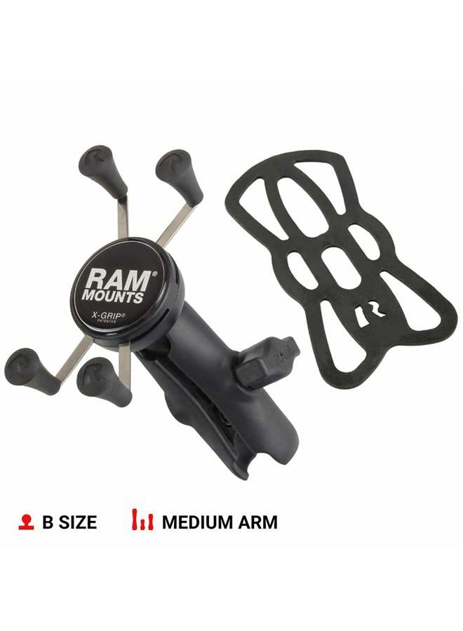 RAM Mounts حامل الهاتف RAP-HOL-UN7B-201U X-Grip مع ذراع مزدوجة من الكومبوزيت (متوسط) متوافق مع مكونات كرة RAM بحجم 1" - Image 2