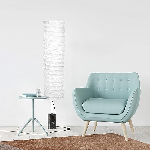 Uonlytech Paper Floor Lamp Shade, Simple Paper Lampshade Classic Japanese Light Bulb Cage Light Cover Accessories for Home Bedroom Floor Lamps, White - Image 1