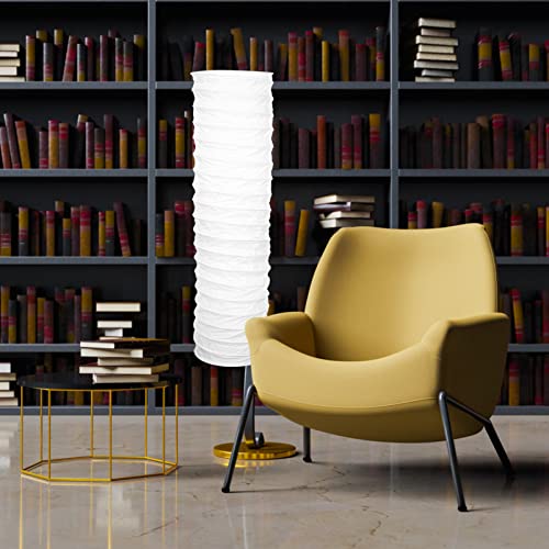 Uonlytech Paper Floor Lamp Shade, Simple Paper Lampshade Classic Japanese Light Bulb Cage Light Cover Accessories for Home Bedroom Floor Lamps, White - Image 5