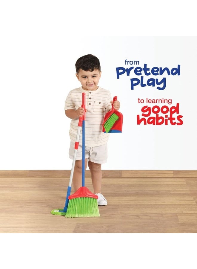 Play22 Kids Cleaning Set 4 Piece - Toy Cleaning Set Includes Broom, Mop, Brush, Dust Pan - Toy Kitchen Toddler Cleaning Set is A Great Toy Gift for Boys & Girls - Image 5