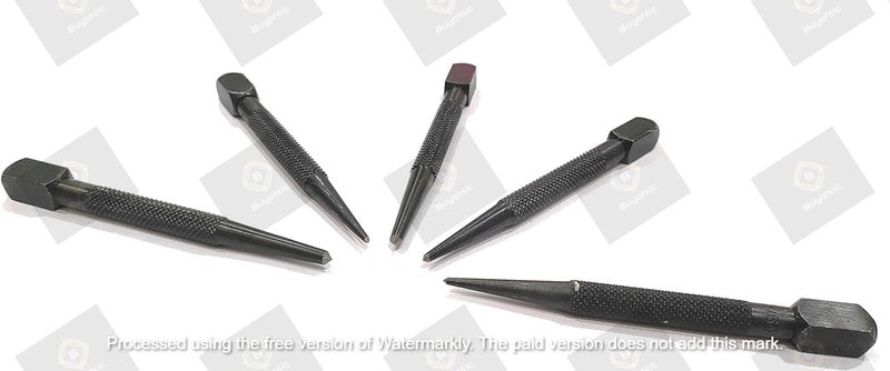 Buyohlic Set of 5 Pcs Center Punch-Imperial Standard Hard Metal-Wood Working Hand Tools ((Square Head)) - Image 2
