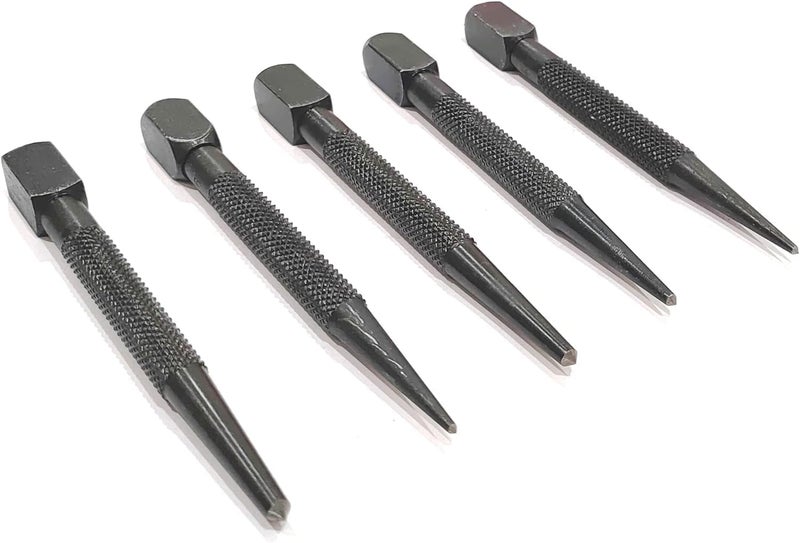 Buyohlic Set of 5 Pcs Center Punch-Imperial Standard Hard Metal-Wood Working Hand Tools ((Square Head)) - Image 5