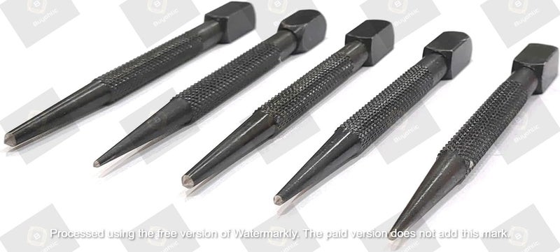 Buyohlic Set of 5 Pcs Center Punch-Imperial Standard Hard Metal-Wood Working Hand Tools ((Square Head)) - Image 3