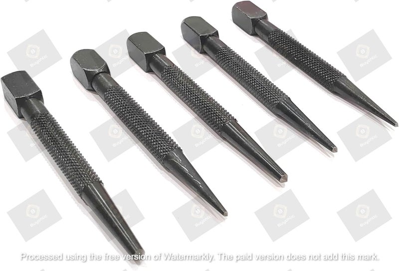Buyohlic Set of 5 Pcs Center Punch-Imperial Standard Hard Metal-Wood Working Hand Tools ((Square Head)) - Image 4