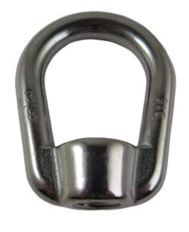 US Stainless Stainless Steel 316 Type 804 US Shape Lifting Eye Nut 3/8" UNC Pitch of 16 Marine Grade - Image 1