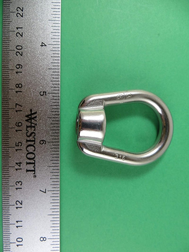 US Stainless Stainless Steel 316 Type 804 US Shape Lifting Eye Nut 3/8" UNC Pitch of 16 Marine Grade - Image 3