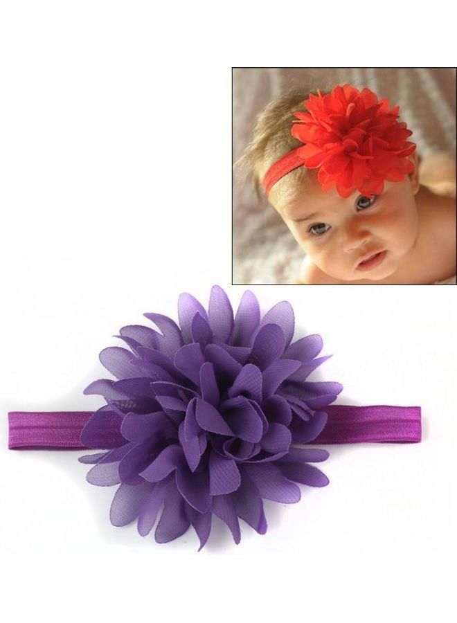 NIBEMINENT Baby Girl Elastic Wear Flower Headband Purple - Image 1