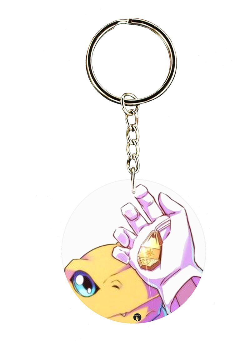Double Side Anime Digimon Printed Keychain