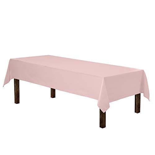 Gee Di Moda Rectangle Tablecloth - 60 x 102 Inch Pink Table Cloth for 6 Foot Rectangle Table - Heavy Duty Washable Fabric - for 6 Ft Buffet Table, Holiday Party, Dinner, Wedding & Baby Shower - Image 2