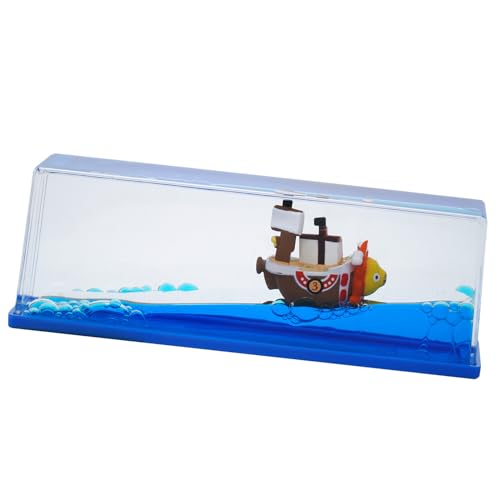 Honsheng Unsinkable Boat One Thousand Pirate Ship Piece Model Sunny Toys in a Bottle Box Acrylic Cruise Ship Fluid Drift Paperweight Desk for Decoration Boys Girls Gifts - Image 1