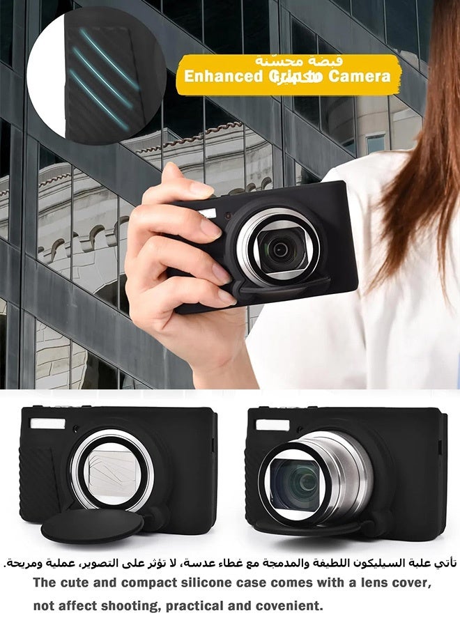 FIMILU SX730 SX740 Camera Case, Soft Silicone Case for Canon PowerShot SX740/SX730 HS Camera - Anti-Scratch Slim Fit Lightweight Protective Case (black) - Image 3