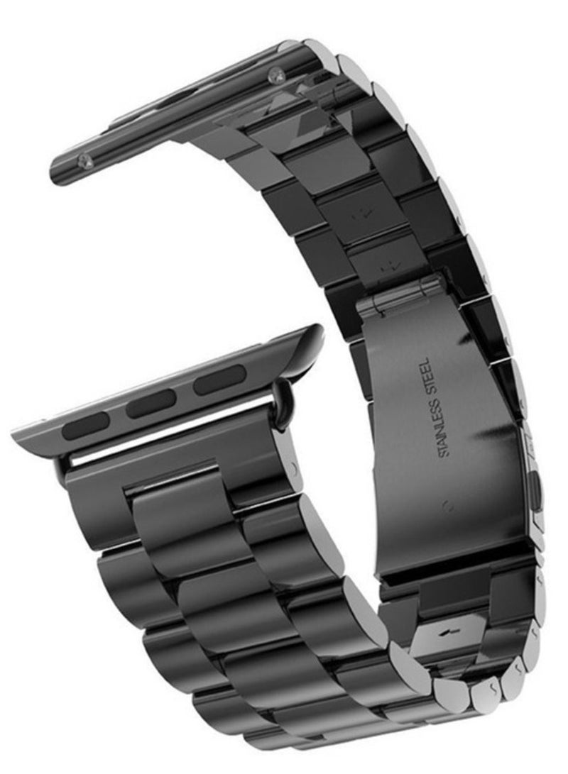 ELTRAZONE Stainless Steel Watch Band Chain Strap – Black, Compatible with 42/44/45/49 mm Watches - Image 1