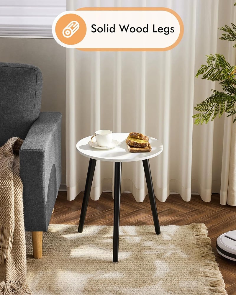 Apicizon Side End Table, Bedside Table for Bedroom, Living Room, Small Spaces, Outdoor, Nightstand Coffee Table with Black Wood Legs, 16.5 x 20.5 Inches, White & Black - Image 5