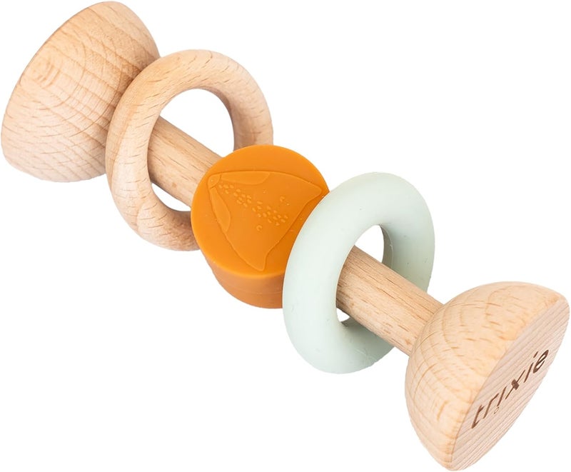 Trixie Wooden Silicone Rattle - Mr. Fox