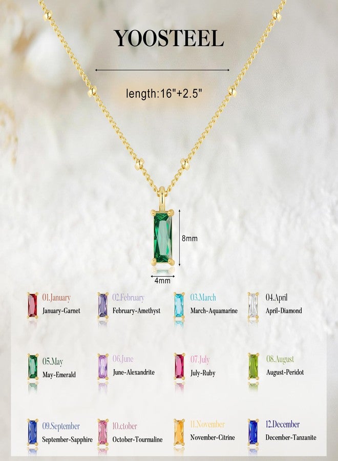 Yoosteel Tourmaline Birthstone Necklace for Women - Dainty October Pink Birthstone 14K Gold Plated Cubic Zirconia Pendant Necklaces Trendy Friendship Birthday Jewelry Gifts for Women - Image 5