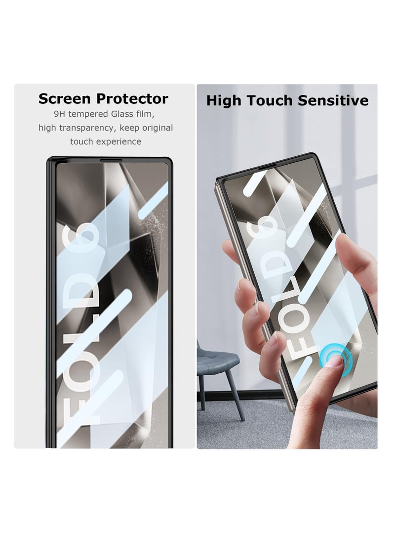 Aookay For Samsung Z Fold 6 2024 Case with Magnetic Ring Stand, Z Fold 6 Magnetic Protective Case with Built-in Screen Protector, Thin and Hard PC Protective Case for Z Fold 6 (Black)  - Image 5