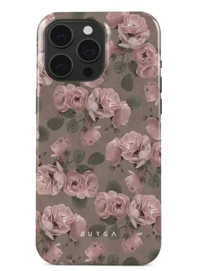 BURGA Phone Case Compatible with iPhone 15 PRO MAX Tough Mobile Case Hybrid 2 Layer Hard Shell Silicone Protective Case Luxury Premium Vintage Glamour Design Scratch-Resistant Shock Proof Cover