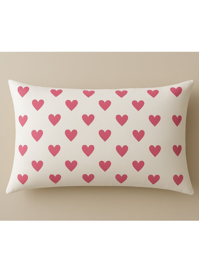 يارلن-عبوة مكونة من قطعتين كيسين مخدة صغير 50*70 تصميم قلب بينك