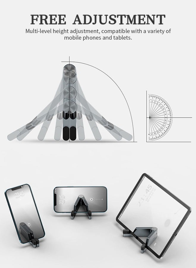 Desktop Phone Holder V-Shaped Tablet Stand Foldable High-Strength Aluminum Alloy Material, Suitable for Home, Office, Dormitory - Image 5