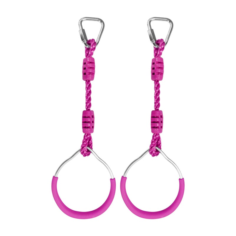 Hokilands Swing Gymnastic Ring Warrior Obstacle Course Slackline Climb Trapeze Fist Training Equipment 2 Purple Ninja Monkey Bar Hang Jungle Fist Workout Outdoor Indoor Home Gym Backyard Playground Play Sets - Image 3