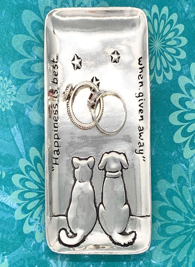 Basic Spirit Pewter Cat & Dog Small Tray Trinket Dish Ring Holder Gift Box - Image 2