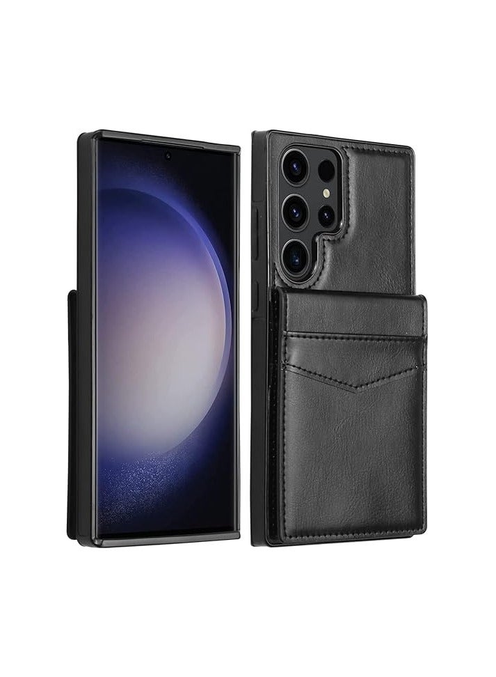 عام Samsung Galaxy S24 Ultra / S24 Plus / S24 حافظة الهاتف، غلاف هاتف جلدي فاخر خفيف الوزن بطبقتين، غلاف هاتف قابل للطي بقفل مغناطيسي مع حامل بطاقات لهاتف Samsung Galaxy S24 Ultra / S24 Plus / S24. - Image 1