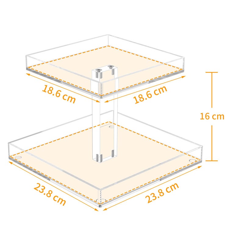NIUBEE 2-Tier Acrylic Bathroom Cosmetic Storage Organizer for Dresser and Countertop - Standing Perfume Tray for Bedroom Decor - Image 4