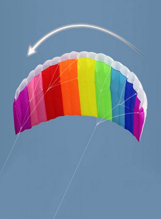 GOTOTOP 1.4m/2m/2.7m Color Double Line Stunt Power Sports Kite Outdoor Seaside Beach Toy with Handle with Double 30m Line, Suitable for Flying in Open Space Outdoor Places(1.4 Meters) - Image 3