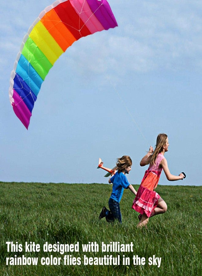 GOTOTOP 1.4m/2m/2.7m Color Double Line Stunt Power Sports Kite Outdoor Seaside Beach Toy with Handle with Double 30m Line, Suitable for Flying in Open Space Outdoor Places(1.4 Meters) - Image 2