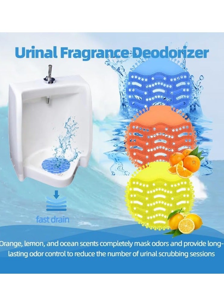 12 Pack Urinal Screen Deodorizer, Long-Lasting Fragrance Urinal Cakes with Anti-Splash Design and Free Gloves, for Men's Bathroom, Offices, Schools, and Hotels - Image 2