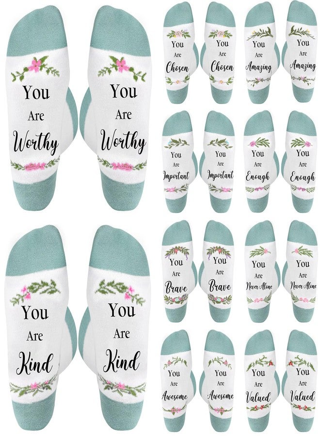 Skicuff جوارب Skicuff 10 أزواج جوارب مسيحية لعيد الميلاد، هدايا دينية نسائية، جوارب قطنية "أنتِ رائعة" (لون أخضر فاتح) - Image 1