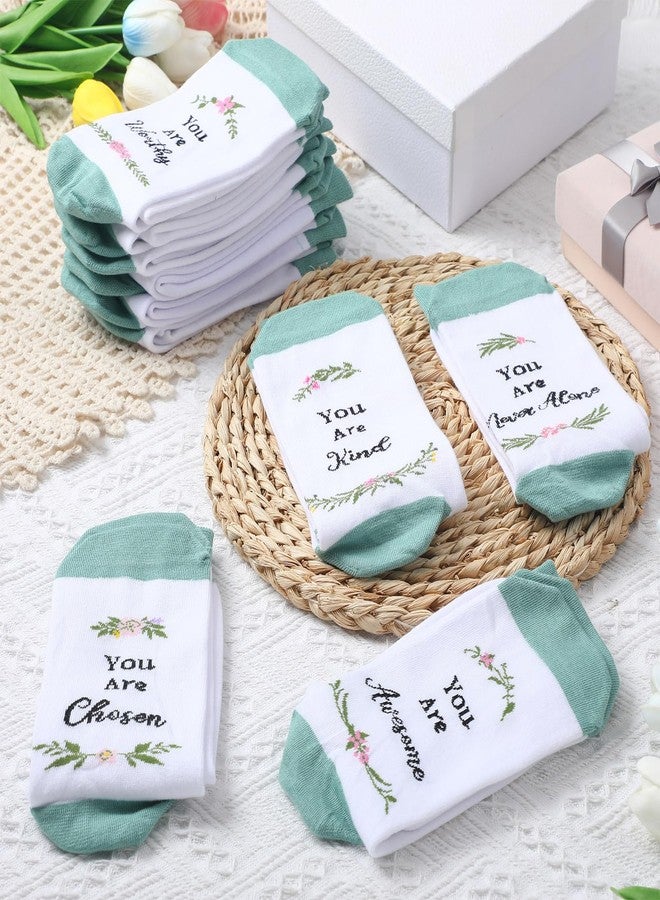 Skicuff جوارب Skicuff 10 أزواج جوارب مسيحية لعيد الميلاد، هدايا دينية نسائية، جوارب قطنية "أنتِ رائعة" (لون أخضر فاتح) - Image 4