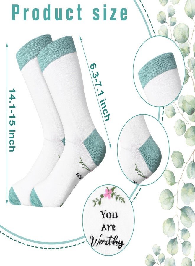 Skicuff جوارب Skicuff 10 أزواج جوارب مسيحية لعيد الميلاد، هدايا دينية نسائية، جوارب قطنية "أنتِ رائعة" (لون أخضر فاتح) - Image 2