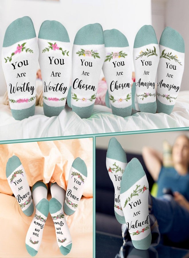 Skicuff جوارب Skicuff 10 أزواج جوارب مسيحية لعيد الميلاد، هدايا دينية نسائية، جوارب قطنية "أنتِ رائعة" (لون أخضر فاتح) - Image 5