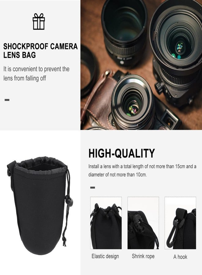 SHOWERORO 2Pcs Neoprene Camera Lens Bag Pouch for Dslr Lens - Lightweight Water-Resistant Secure Drawstring Closure Size S - Image 5
