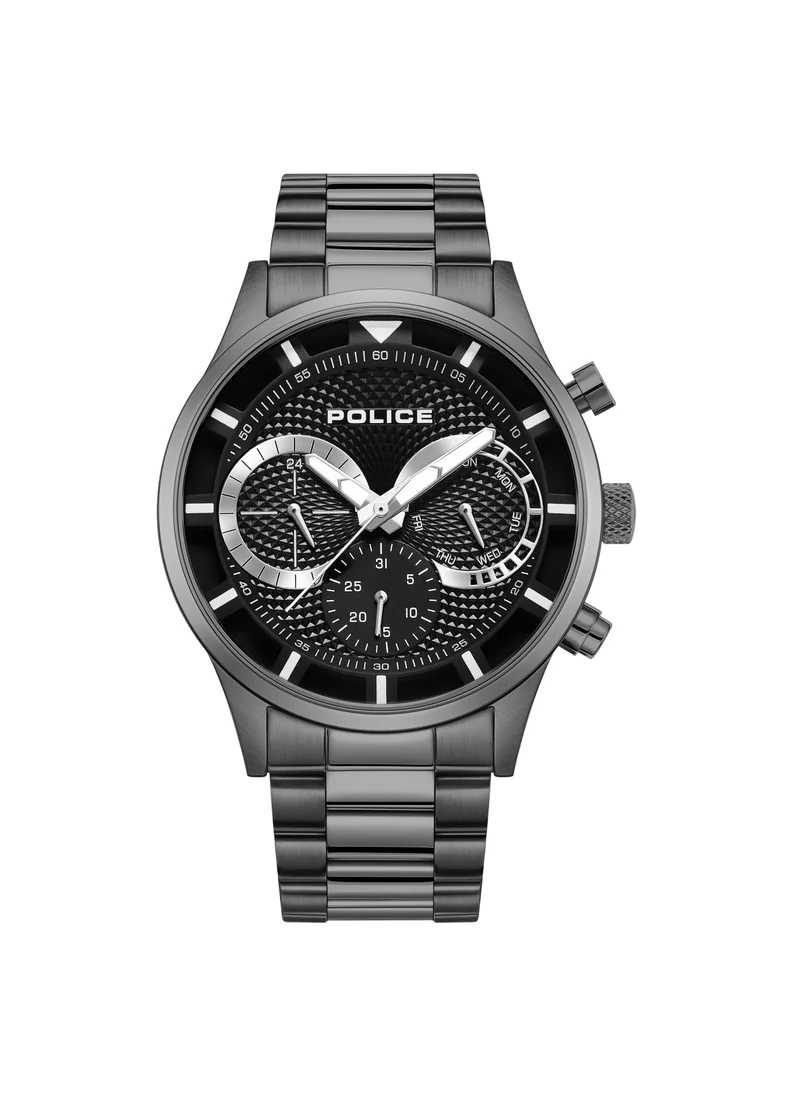 POLICE Police Driver Iii Gun Metal Stainless Steel Bracelet Round Stainless Steel Case Gents Watch - 43.5 x 50.8mm