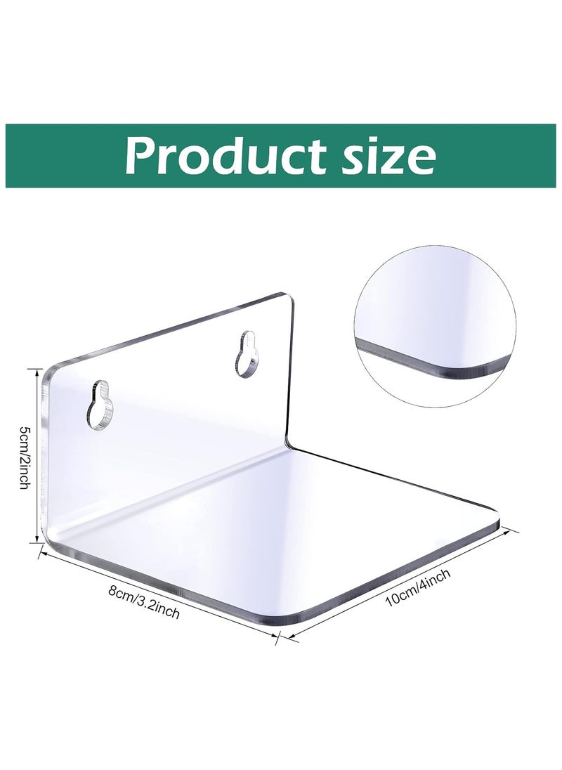 TPGP - 9 Pcs 4 Inch Small Acrylic Shelves for Wall Shelves Organizer | Mini Acrylic Display Shelf Wall-Mounted Floating Shelves, Bookshelf, Toys Figure Display Shelf for Living Room, Bedroom, Bathroom, Kids Room - Image 1