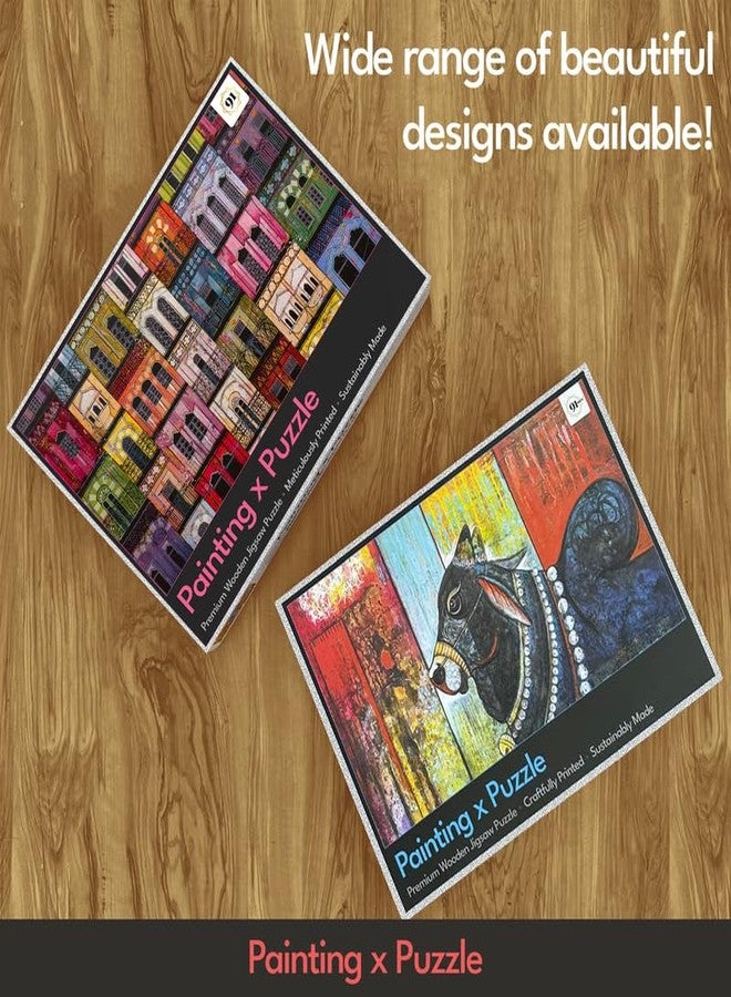 91Knots Painting x Puzzle Series | Contemporary Indian Art | 1000 Pieces Wooden Jigsaw Puzzles for Adults (1000 Pieces, in Love) - Image 5