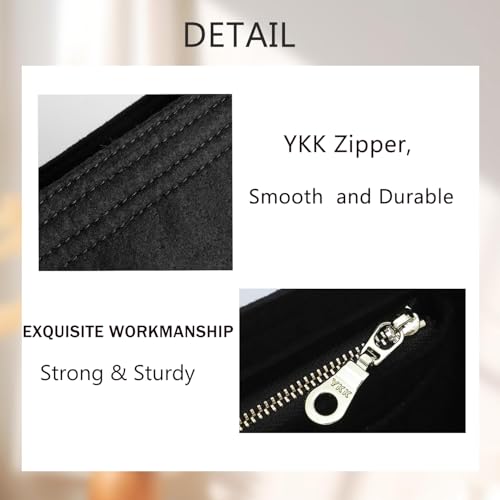 Doxo Purse Organizer Insert Compatible with GG Marmont Small Shoulder Bag, Custom Fit Inside Premium Bag Organizer Lightweight Purse Insert with Zipper, Handbag & Tote Shaper, Black/S - Image 5