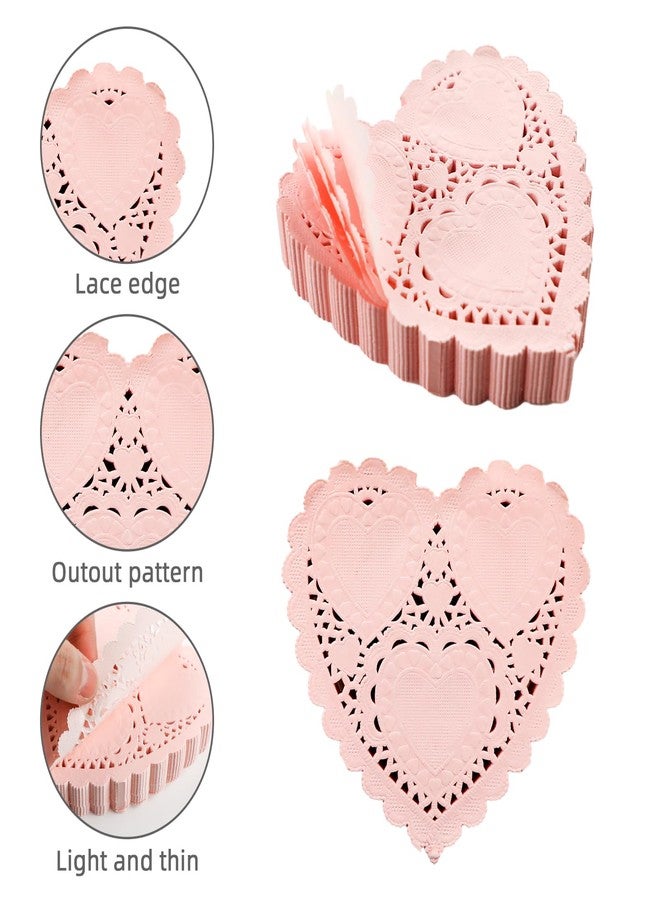 Craftask 250 Pcs 4 Inch Valentine Heart Doilies Paper Lace Doilies, Valentine’s Day and Wedding Decorations (Mixed Color 1) - Image 3