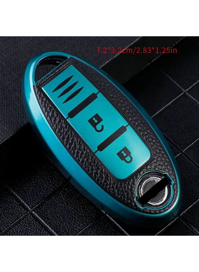 Blue TPU Key Case for Nissan Leaf Micra Qashqai X-Trail Versa Note - Image 2