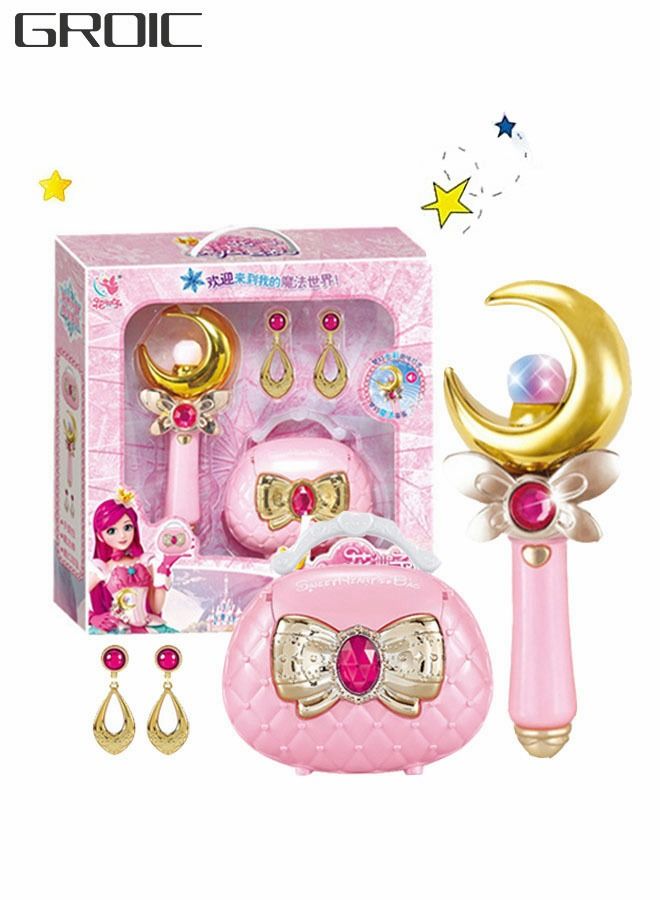 GROIC Boxed Princess Dress Up Accessories, Pretend Play Props, Music Magic Wand Princess Handbag Earring Toys, Educational Toys For Children  - Image 1
