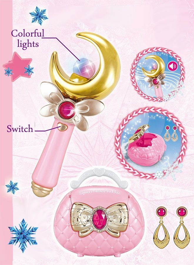 GROIC Boxed Princess Dress Up Accessories, Pretend Play Props, Music Magic Wand Princess Handbag Earring Toys, Educational Toys For Children  - Image 2
