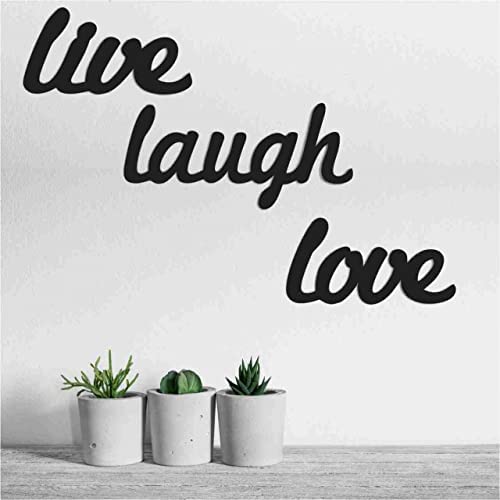 PAPER PLANE DESIGN Family Love Live Laugh MDF Wall Accents - Image 1