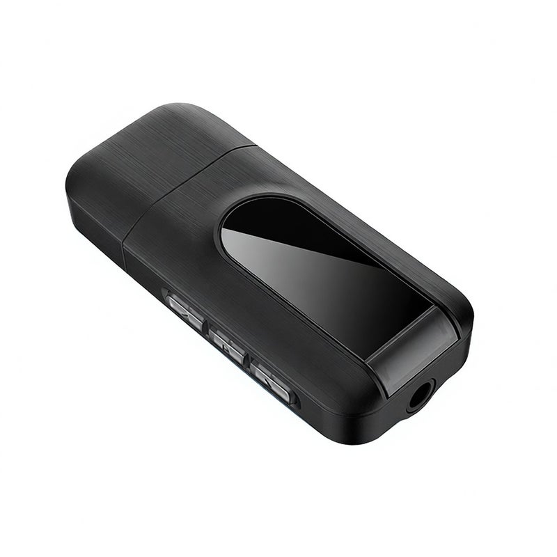 مُحول ومرسل بلوتوث USB 5.0 2 في 1 مع شاشة LCD ومصدر أصوات ستيريو AUX 3.5 مم كمُحول لاسلكي لأجهزة الكمبيوتر والتلفزيون والسيارة والسماعات - Image 1