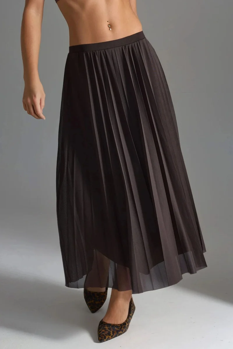 Busem BUSEM Mid Waist Tulle Maxi Skirt