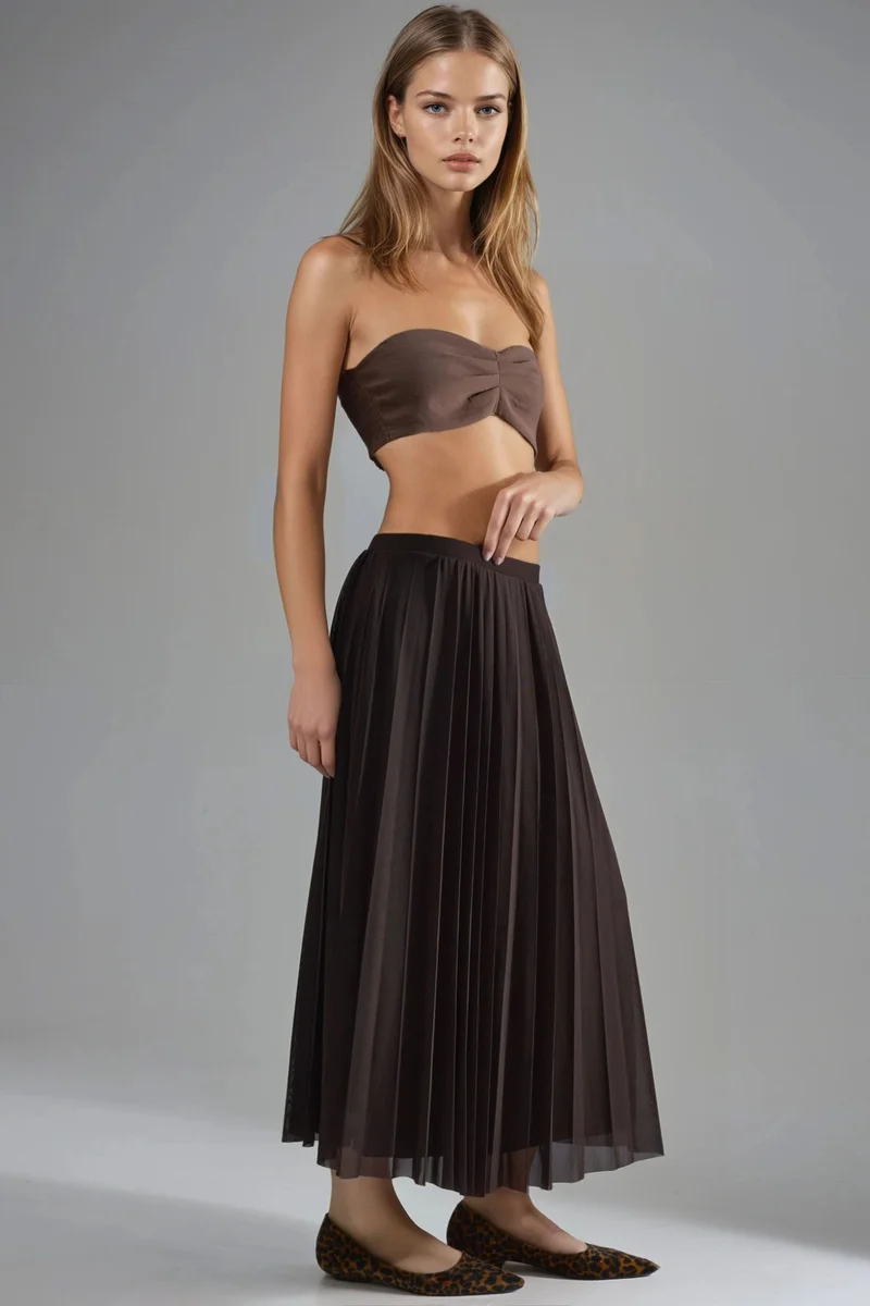 Busem BUSEM Mid Waist Tulle Maxi Skirt