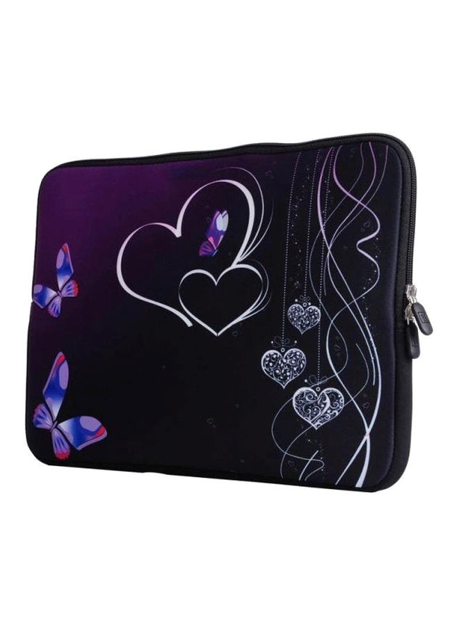 Printed Bag For Laptop 11/11.6-Inch Black/Purple/White