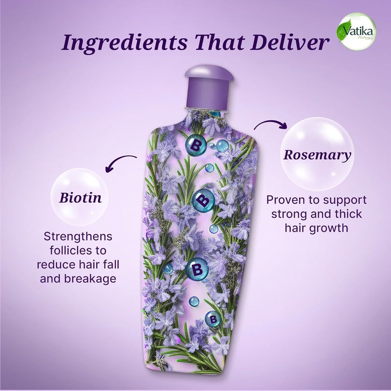 VATIKA زيت شعر فاتيكا ناتشورالز المعزز بإكليل الجبل مع البيوتين - 300 مل - Image 3