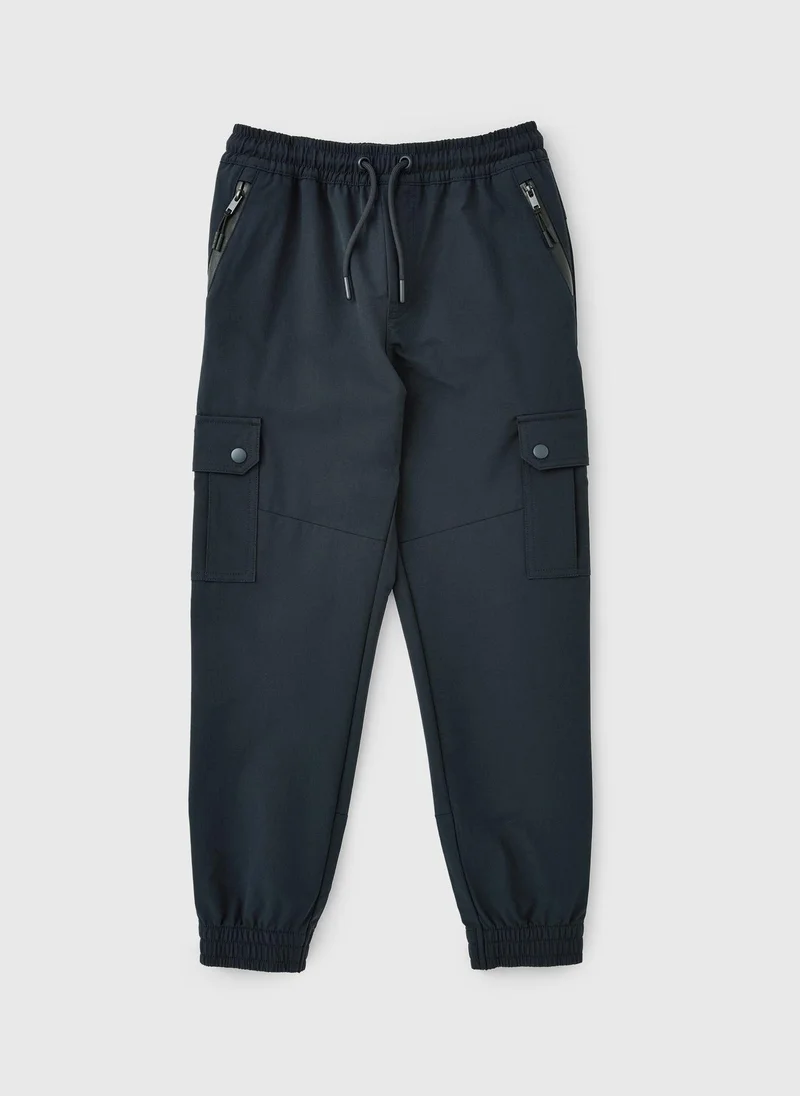 Matalan Boys Navy Woven Cargo Pants